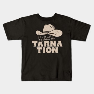What in Tarnation | Cowboy Hat | MEME | Black Background Kids T-Shirt